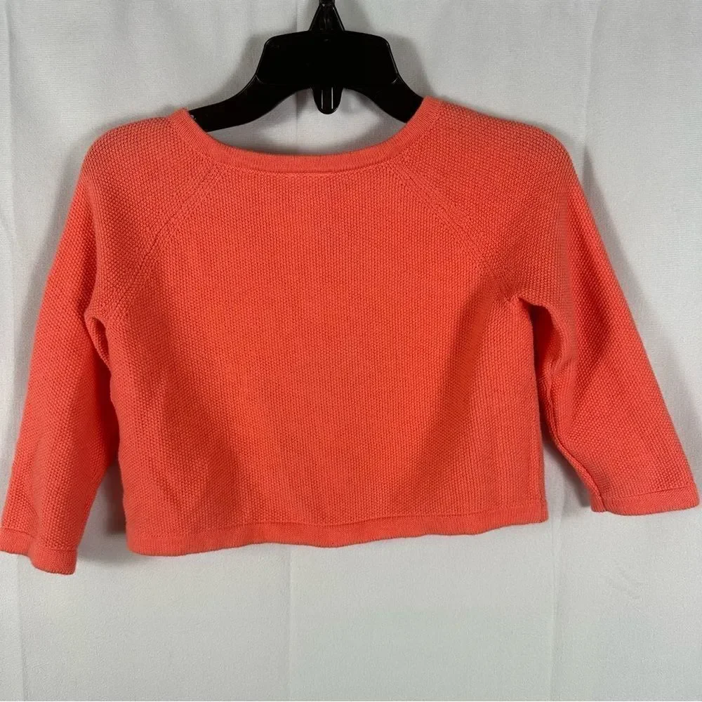 Gymboree Toddler Girl Lightweight Coral Cotton Sweater Floral Detail 12-18 Month